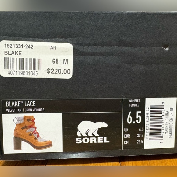 Sorel Blake Lace Heeled Boots Tan Size 6.5 NEW w/ Box $220 - Picture 8 of 8